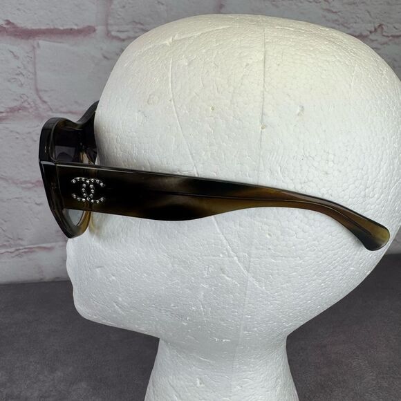 Chanel Acetate Crystal CC Shield Sunglasses 5497-B-A - Picture 5 of 14